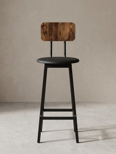 Black metal wood - metal, w/